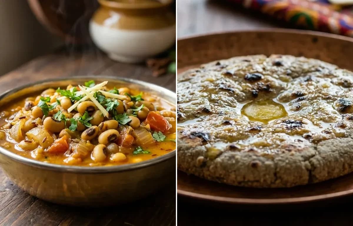 Chawli ki Sabzi with Bajra Roti