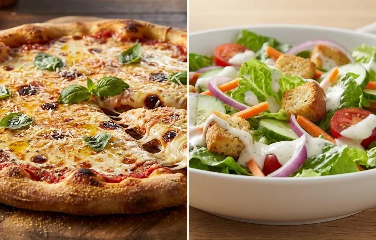 Cheese Pizza with Side Salad