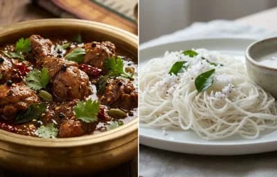 Chettinad Chicken Curry with Idiyappam