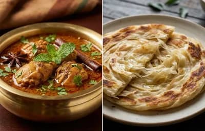 Chettinad Chicken Salna with Parotta