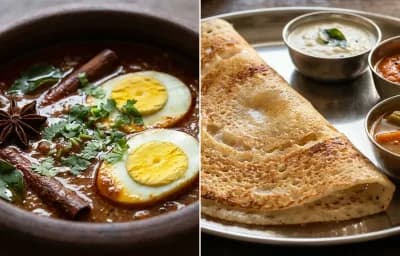 Chettinad Egg Curry with Dosa