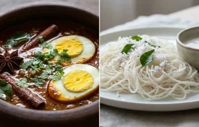 Chettinad Egg Curry with Idiyappam