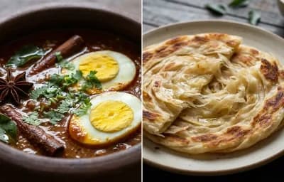 Chettinad Egg Curry with Parotta