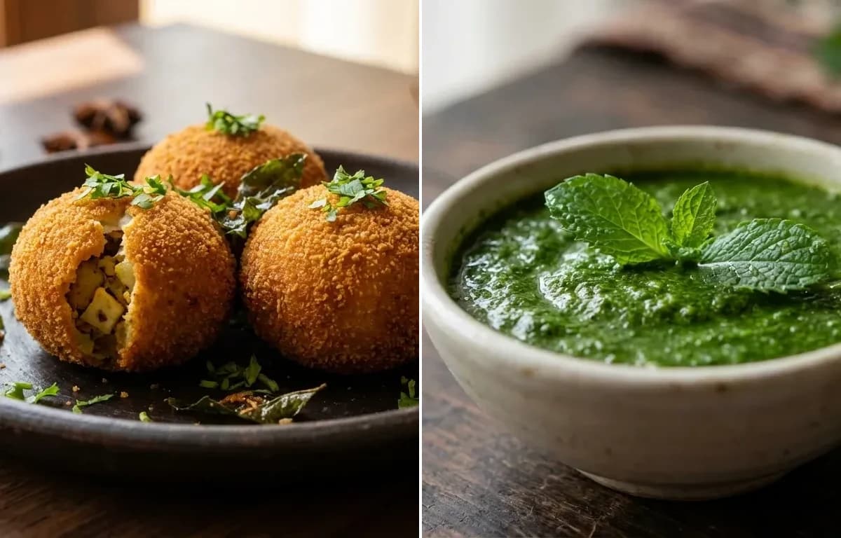 Chettinad Egg Cutlet with Mint Chutney