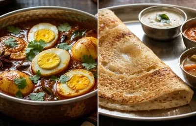 Chettinad Egg Masala with Dosa