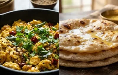 Chettinad Egg Scramble with Chapati