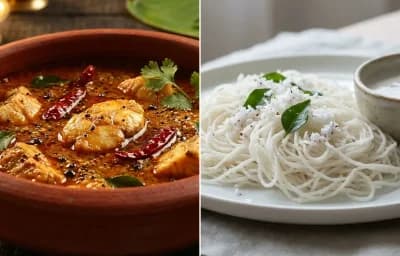 Chettinad Fish Kuzhambu with Idiyappam