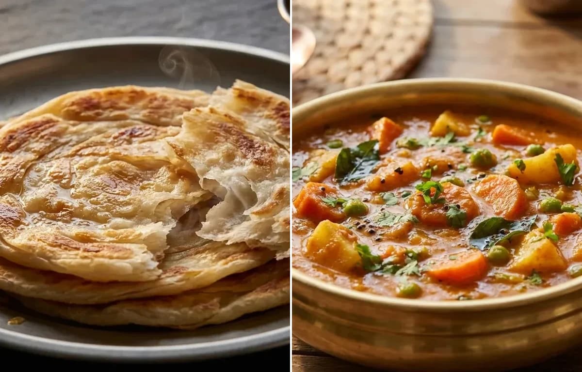 Chettinad Parotta with Vegetable Salna