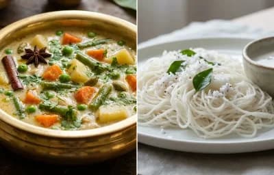 Chettinad Vegetable Kurma with Idiyappam