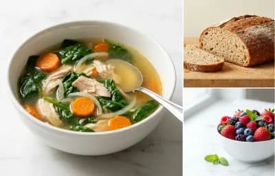 Chicken and Spinach Soup with Vegetables