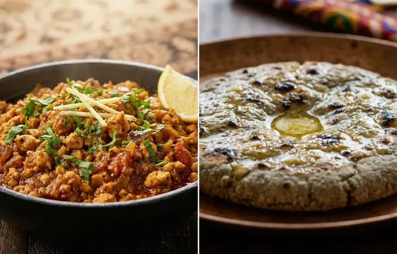 Chicken Bhurji with Bajra Roti