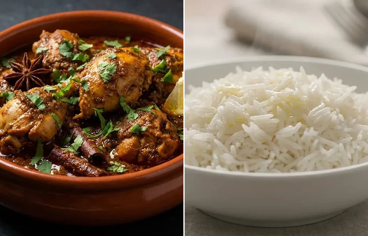 Chicken Chettinad with Steamed Basmati Rice