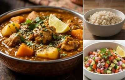 Chicken Dhansak with Steamed White Rice