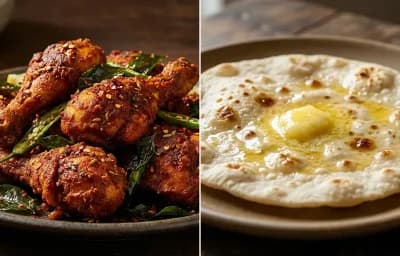 Chicken Fry with Jowar Roti