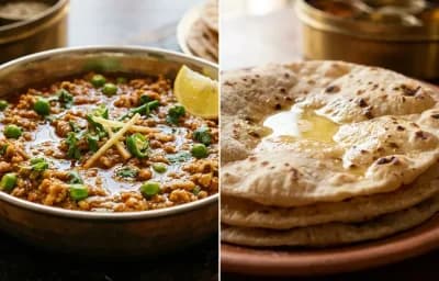 Chicken keema + roti + salad