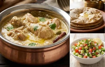 Chicken Korma, Roti and Kachumber