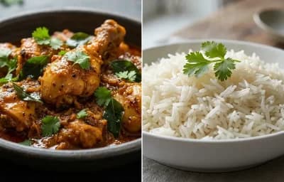 Chicken Kundapuri with Boiled Rice