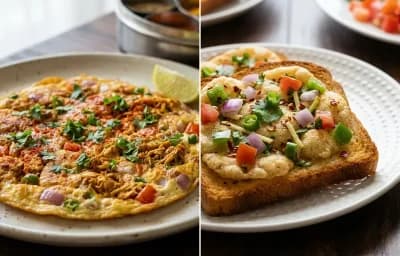 Chicken Omelette with Suji Toast