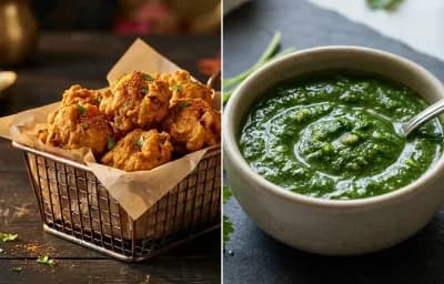 Chicken Pakora with Coriander Mint Chutney