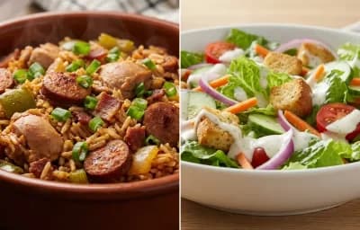 Chicken Perlo with Side Salad