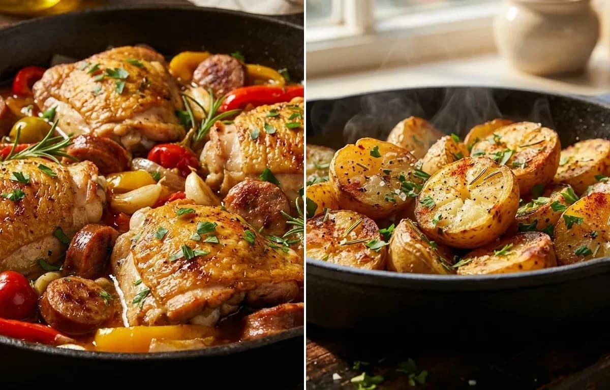 Chicken Scarpariello with Roasted Potatoes