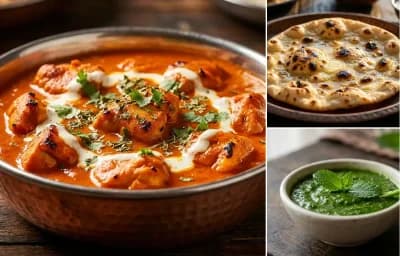 Chicken Tikka Masala with Tandoori Roti and Mint Chutney