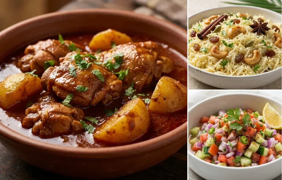 Chicken Vindaloo, Goan Coconut Rice and Kachumber Salad