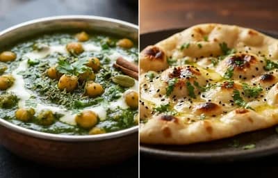 Chickpea Spinach Korma with Naan
