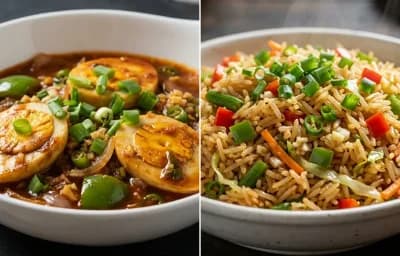 Chilli Egg Gravy with Veg Fried Rice
