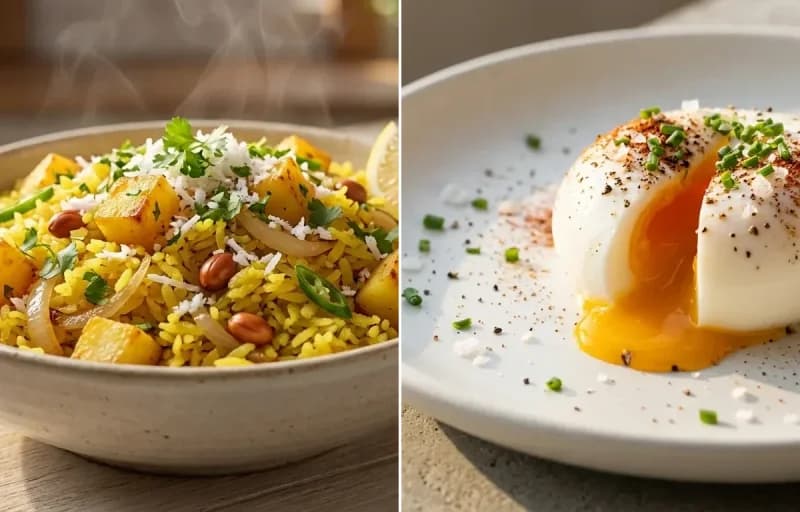 Chirer Pulao with Poached Egg