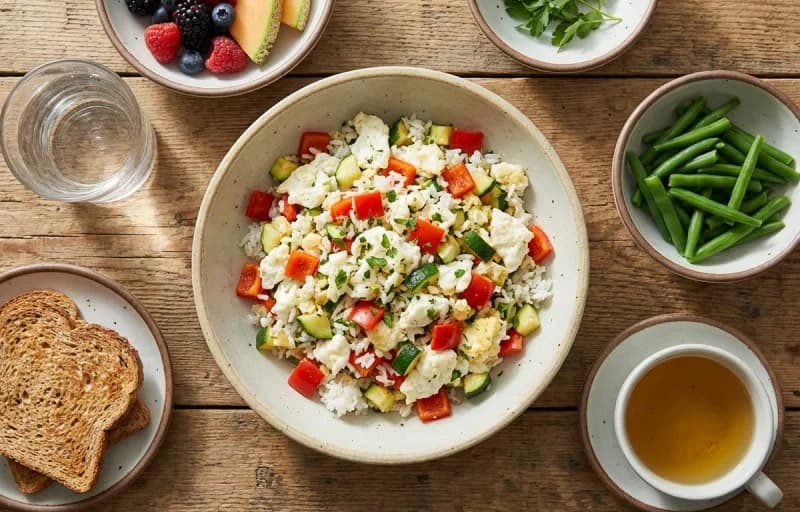 One-Pot Egg White Scramble with Rice