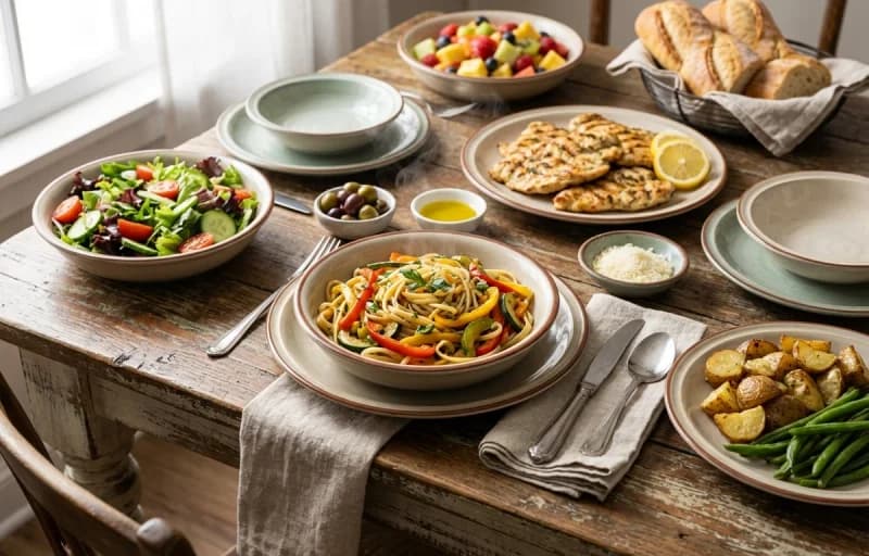 Pasta with Bell Peppers and Zucchini