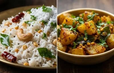 Coconut Rice with Potato Fry
