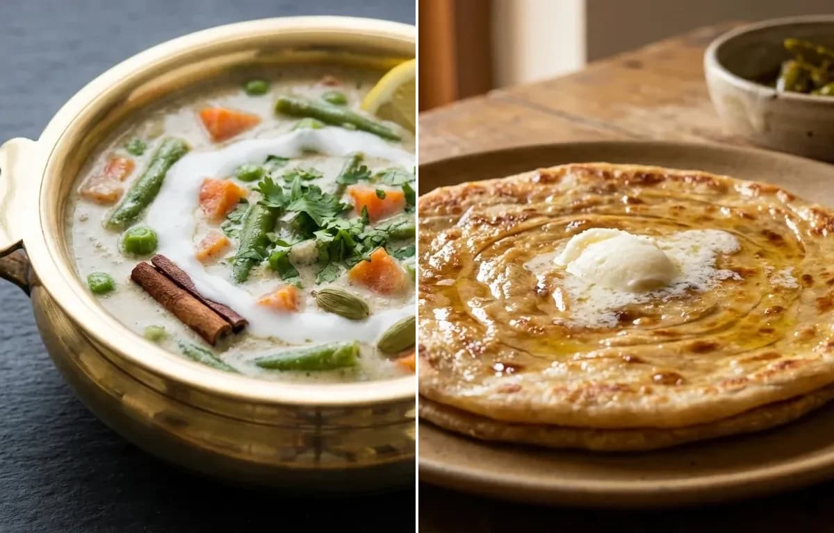 Coconut Vegetable Korma with Paratha