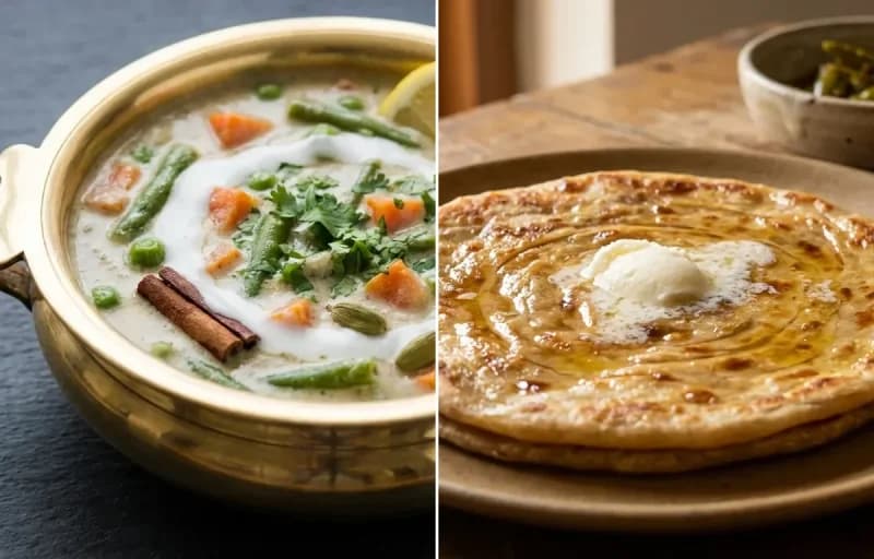Coconut Vegetable Korma with Paratha