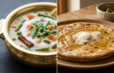 Coconut Vegetable Korma with Paratha