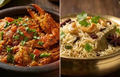 Crab Masala with Ghee Rice