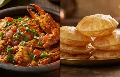 Crab Masala with Puri