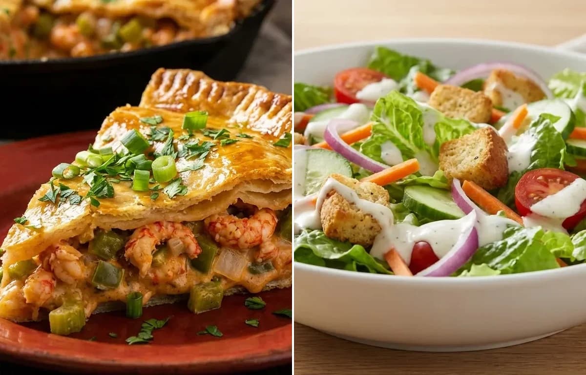 Crawfish Pie with Side Salad