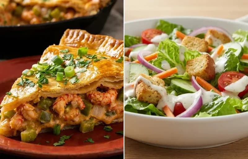 Crawfish Pie with Side Salad