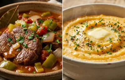 Creole Grillades with Cheese Grits