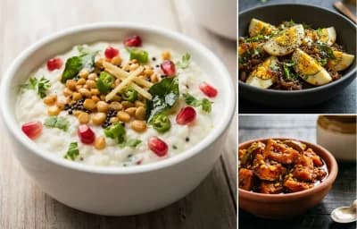 Curd Rice with Egg Pepper Fry and Mango Pickle