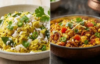 Dadpe Pohe with Anda Bhurji
