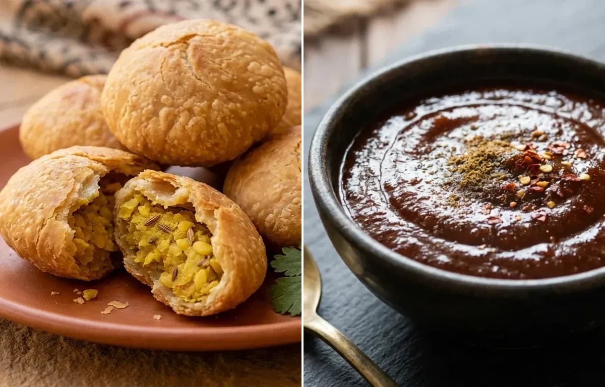 Dal Kachori with Tamarind Chutney