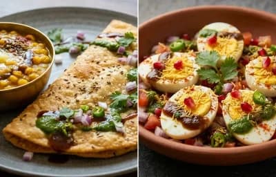 Dal Pakwan with Egg Chaat