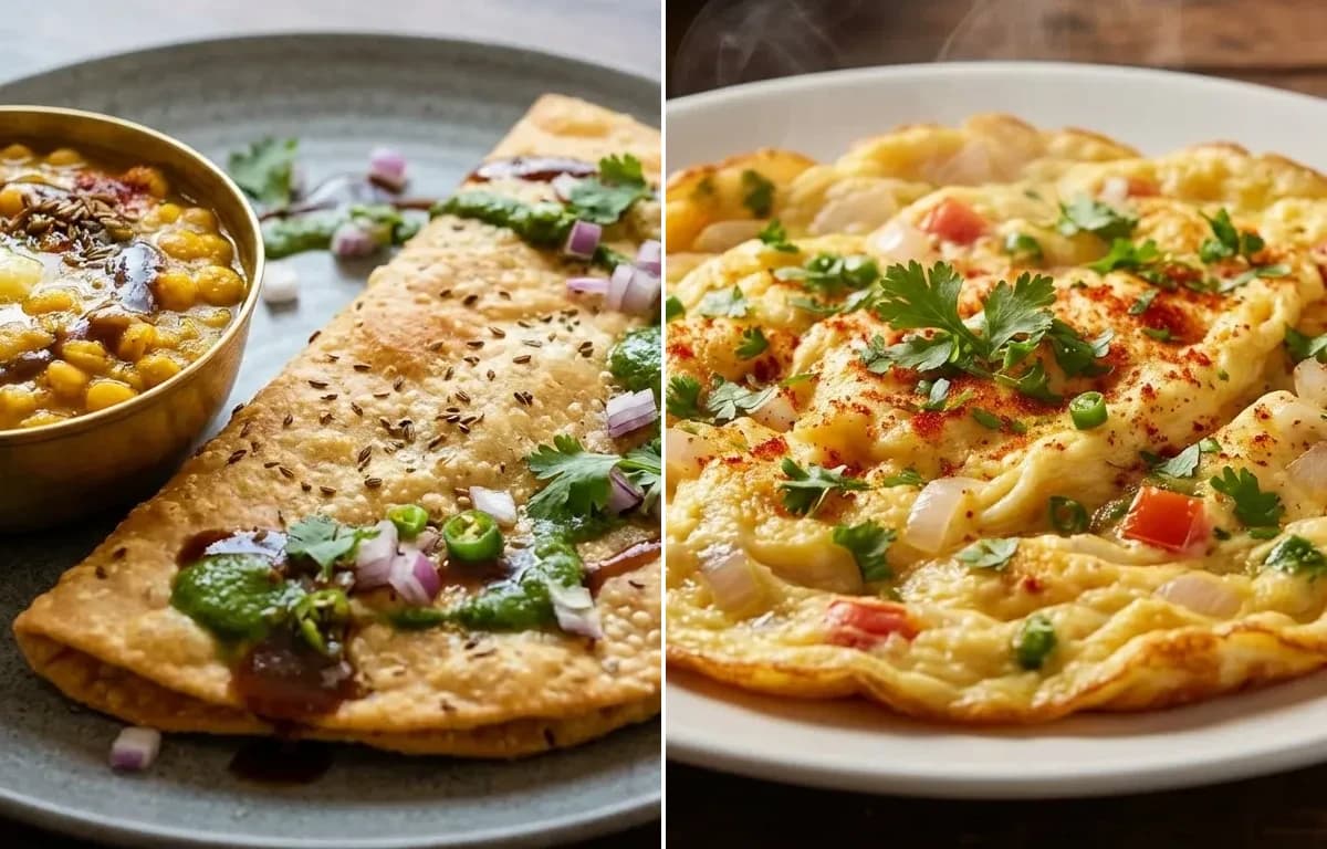 Dal Pakwan with Masala Omelette