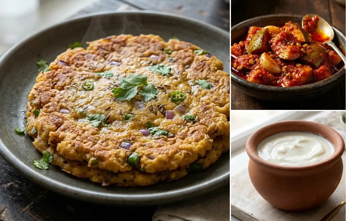 Dibba Rotti, Avakaya Pickle and Curd