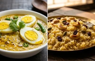 Dim Bhapa with Ghee Bhat