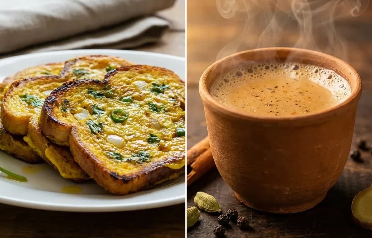 Dim Pauruti with Masala Chai