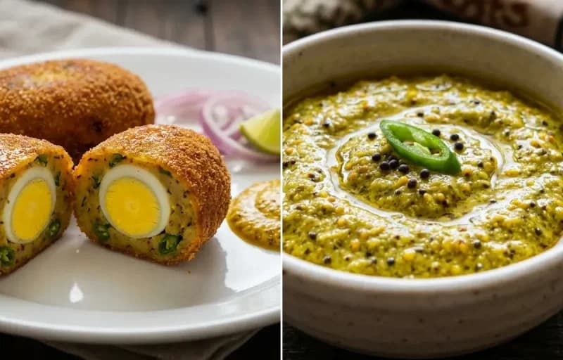 Dimer Cutlet with Bengali Kasundi